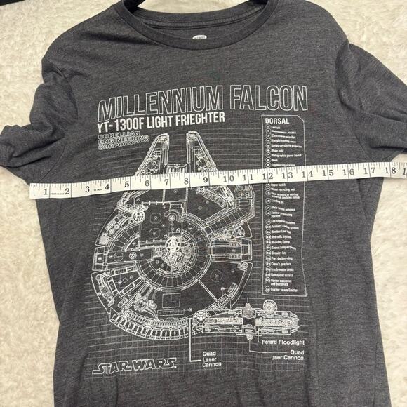 Old Navy Star Wars Millennium Falcon Graphic T Shirt Gray Size S - Picture 5 of 6